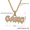 Custom Gang Dripping Pendant with Rope Chain Necklace Jewelry Gifts