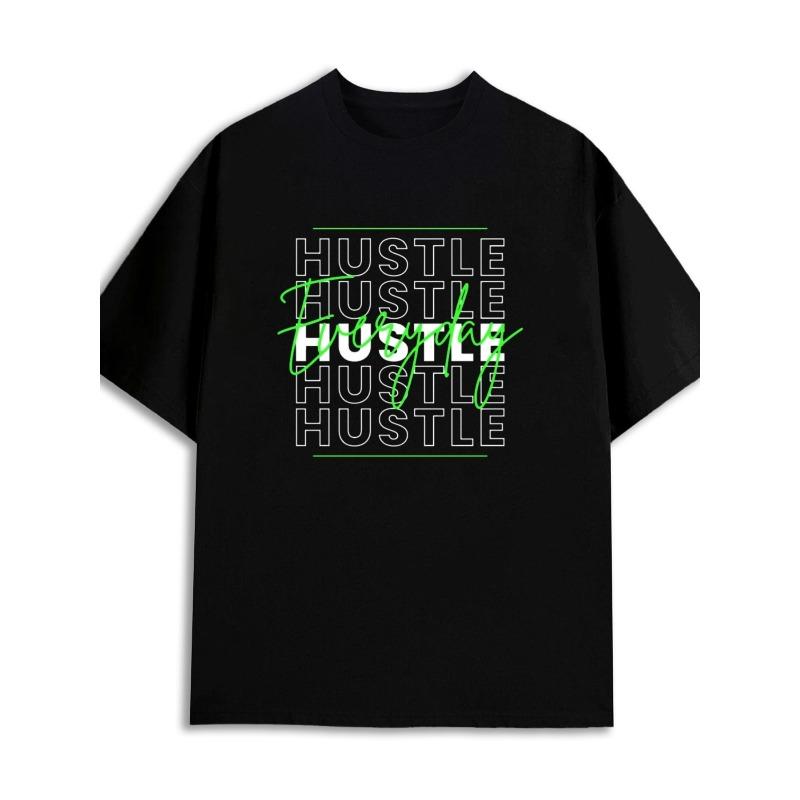 

European sizes Men s T-Shirt - Funny Text Print Round Neck Short Sleeve Tee Suitable for Gym, Outdoor & Casual Wear 2XL чёрный