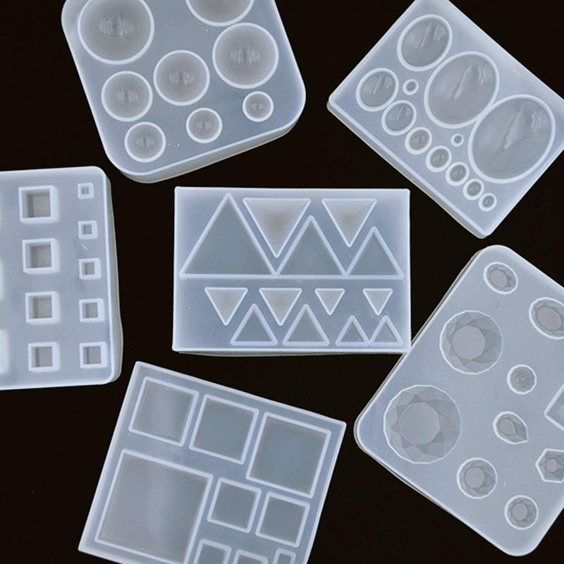 Cute Beads Cube Triangle Silicone Mold For Jewelry Earrings Pendant Making Resin UV Epoxy Resin Molds Crafts DIY Tool