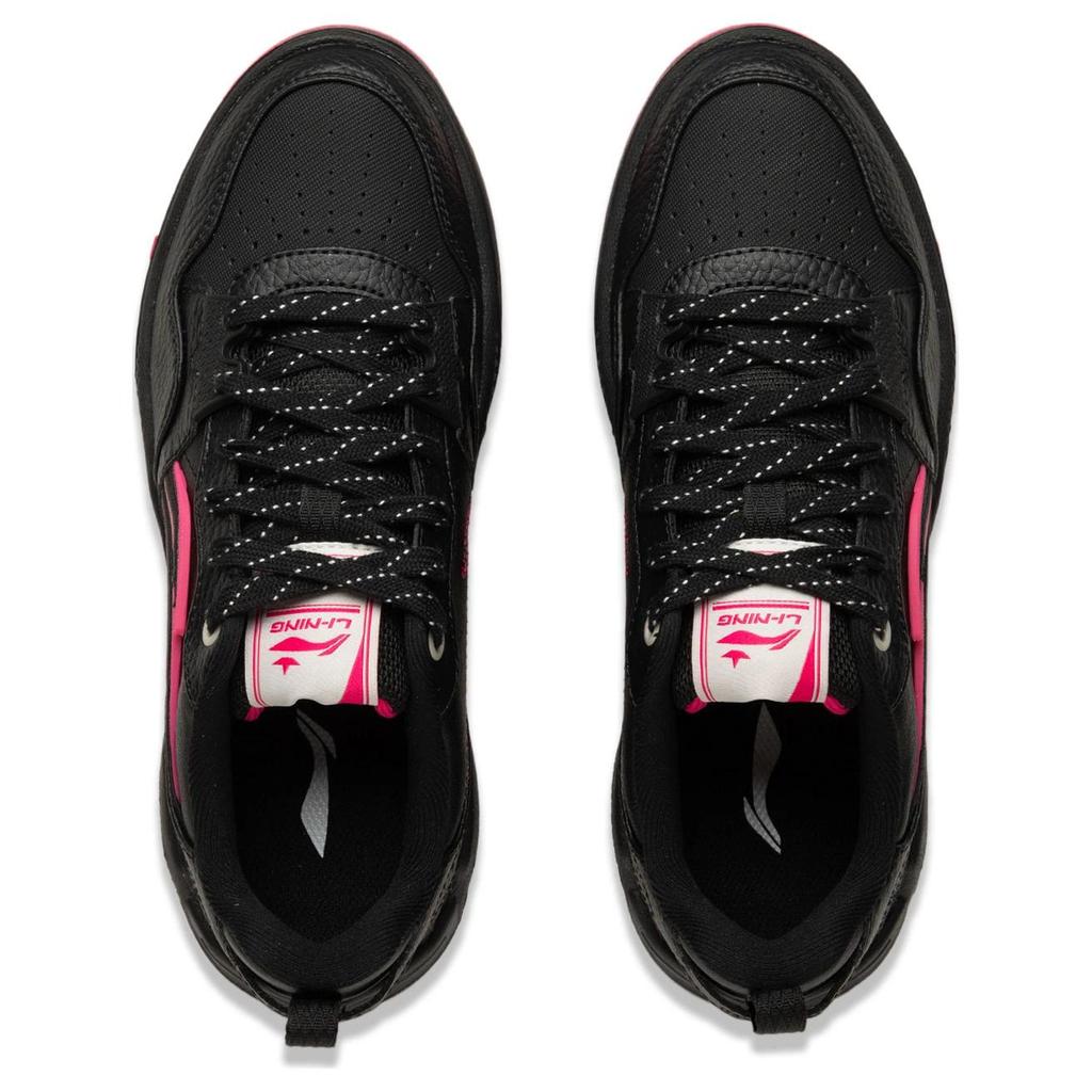 New LiNing Yuan Chu Slip Resistant, Abrasion Resistant, Lightweight, Breathable Low Top Casual Shoes Women's Black AGCU370-4