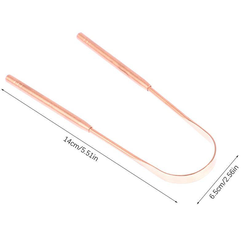 1PCS Copper Tongue Scraper Cleaner Scraper Toothbrush Dental Oral Care Hygiene Health Care Tool For Men Women