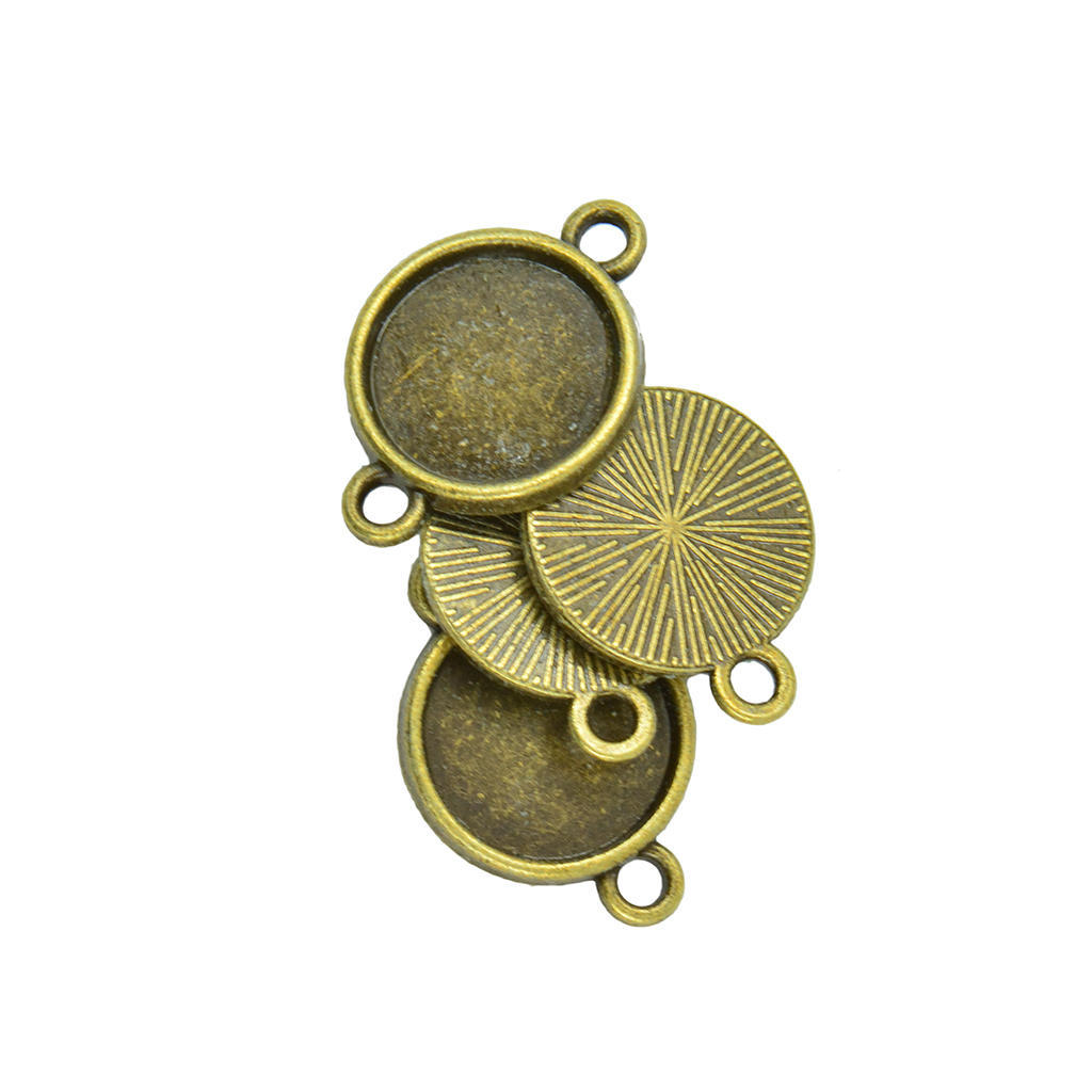 50 Stück leere Lünettenfassung für Cabochon-Schmuck, DIY-Charm-Anschluss, 12 mm