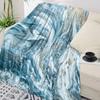 Beautiful Teal Marble Pattern Flannel Blanket Warm Soft Sofa Blanket Winter Sheet Bedspread Camping Travel Blanket