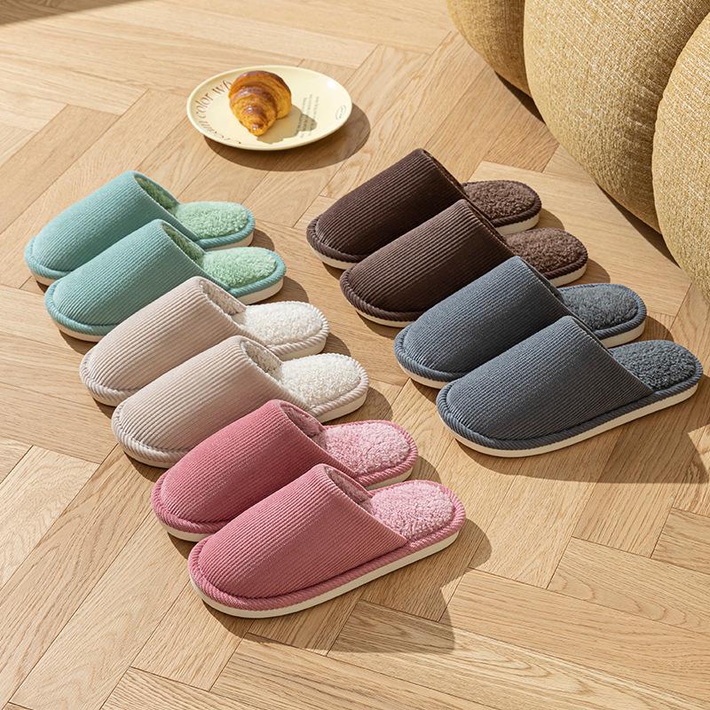 Women's & Men's Anti-slip Plush Slippers - Silent and Warm Cotton for Elderly, Autumn/Winter Indoor Use, 2025 Collection.