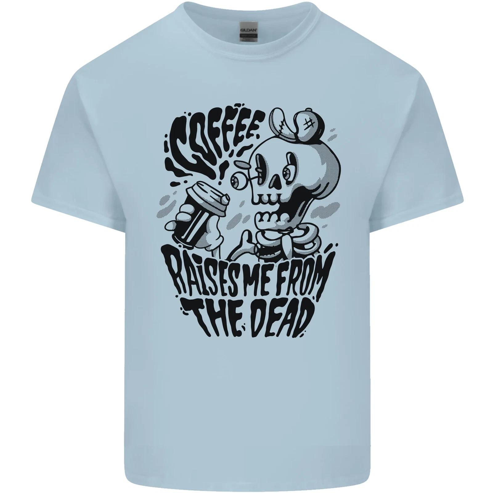 Coffee Raises Me from the Dead Skull Kids T-Shirt Childrens S