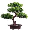 KOET Artificial Bonsai Pine Tree, 11Inch Faux Potted Plant Desk Display Fake Tree Pot Ornaments, Japanese Cedar Bonsai Plant for Home, Office