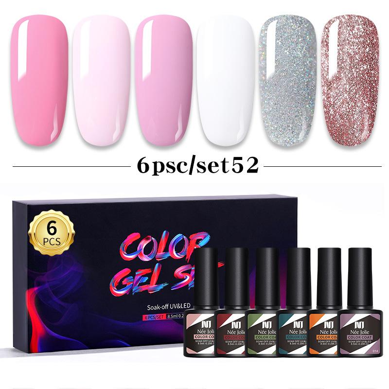 Nail Polish Glue Set 8Ml 6 Bottles Boxed Nail Art Barbie Glue Japanese Nail Color Glue Phototherapy Glue