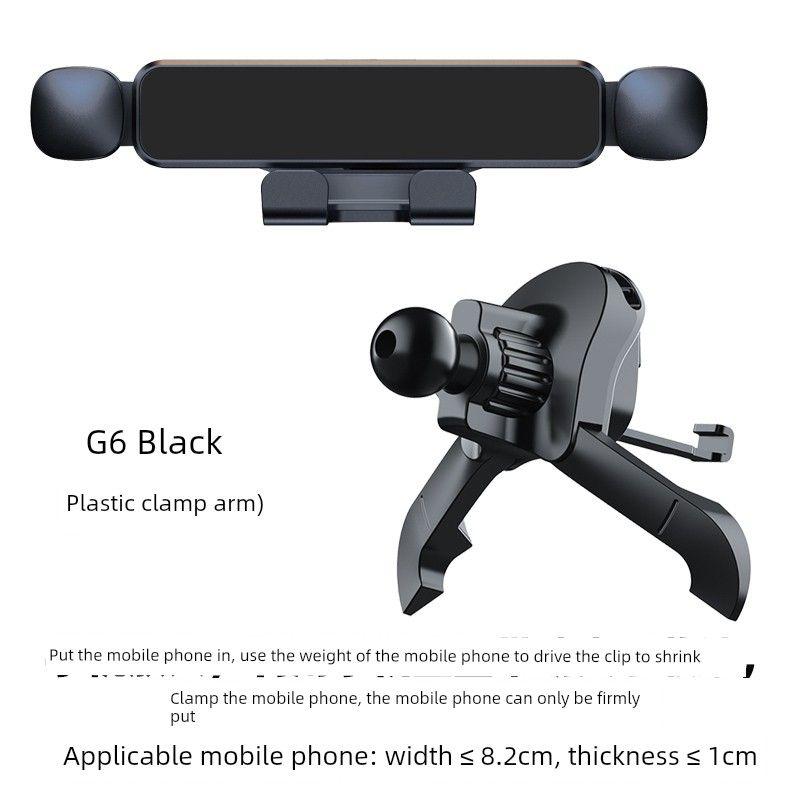 

Mobile Phone Car Mount 2026 New Model Car Air Vent Navigation-Specific Multifunctional Car Hook Phone Holder G6 Black