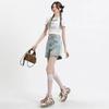 2024 Women's High Waist Slimming Rolled Edge Denim Shorts - Trendy European Style