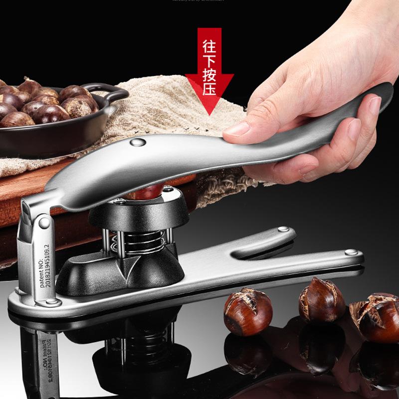 304 Stainless Steel Chestnut Opener Multi-function Press Nut Opener Household Cross Knife Edge Chestnut Clip