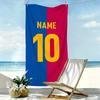 1pc  beach towels featuring pos of football stars, personalized team logos, player IDs, names, and pos