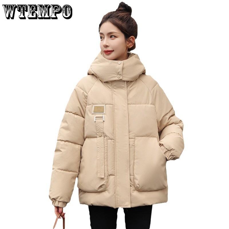 Короткая часть большого размера пуховая хлопковая куртка женская зимняя свободная — фото 6