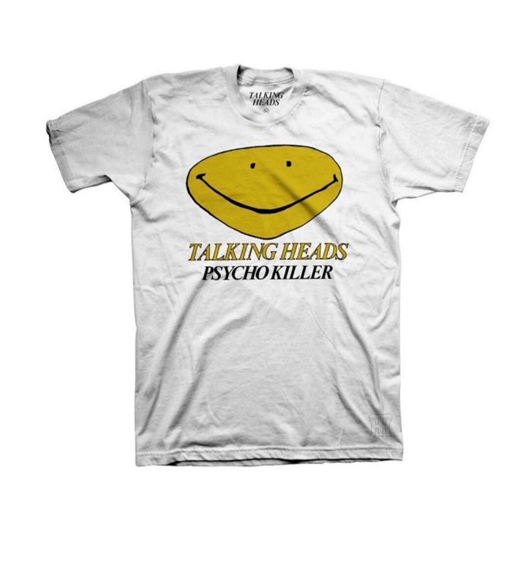 New Talking Heads Psycho Killer Smiley Face Lightweight Band Shirt badhabitmerch XXXL