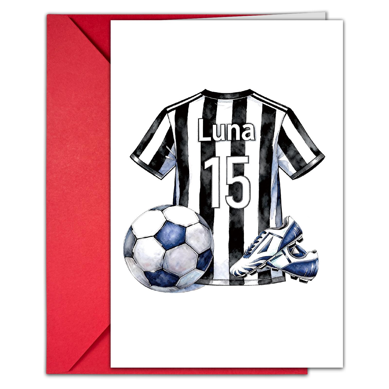 

1 Football-Themed Greeting Card Envelope Set, Fan-Exclusive Event Celebration Card T020402242