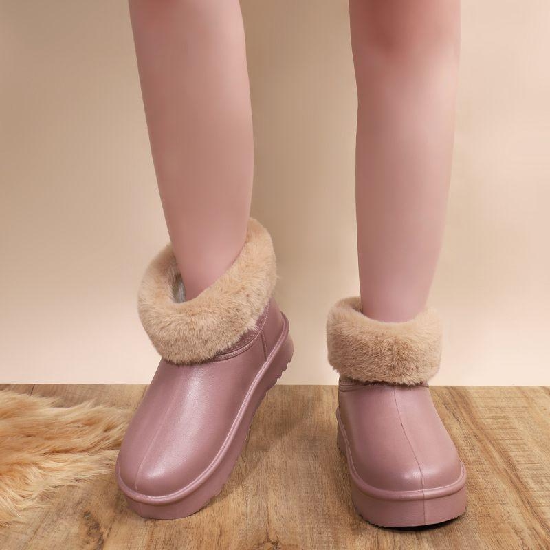 EVA Neperšlampami Pliušiniai Sniego Batai Žieminiai Platforminiai Lietaus Batai Medvilniniai Batai Virtuvės Šilti Batai