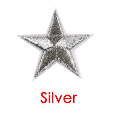 10 Stück 9 Farben Silber Gold Aufkleber Kleidung 5 Sterne Gestickte Applikation Aufbügel-Flicken Für Kleidung Militärisches Motiv Armeebzeichen