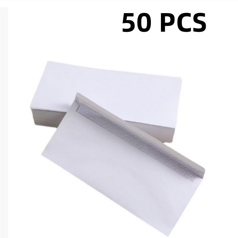 10-100PCS Windowless White Envelope 10 # Secure Business Envelope Can Hold A4 Paper Bill Invoice Self Sealing Envelope