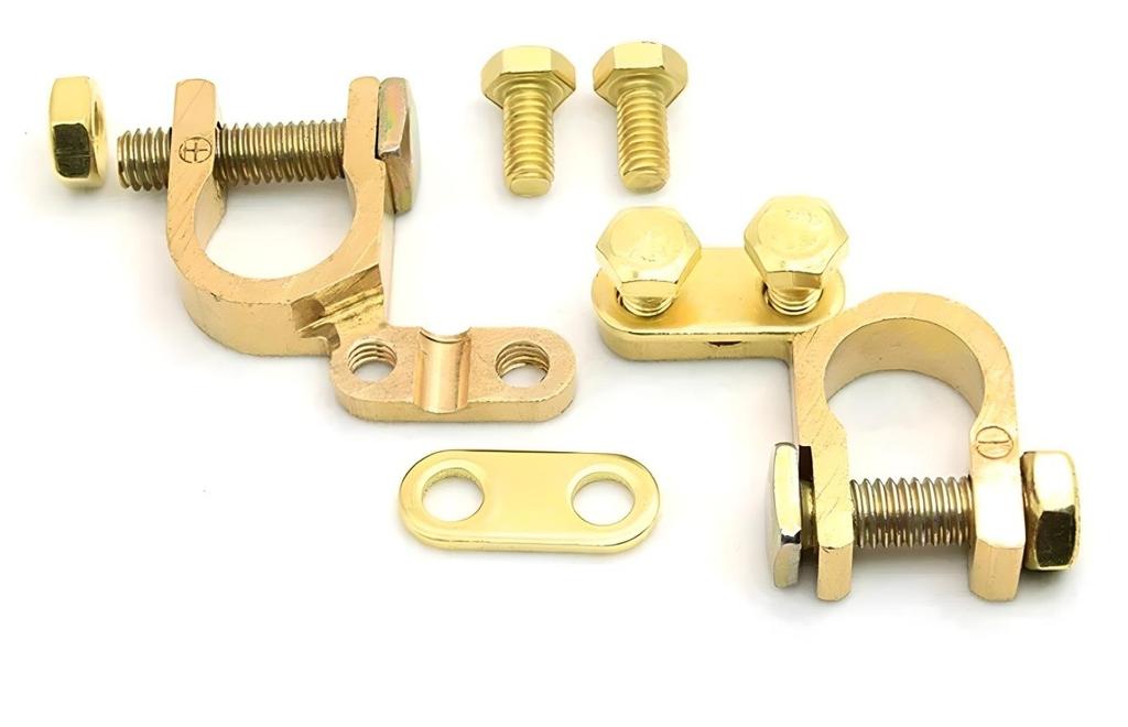 Brass Battery Terminals 6V, 12V, 24V - Set Off-Road