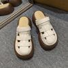 Two wear hollowed-out bag head sandals women's 2025 summer new hole hole Mori Roman shoes thick-soled half slippers women's outer wear