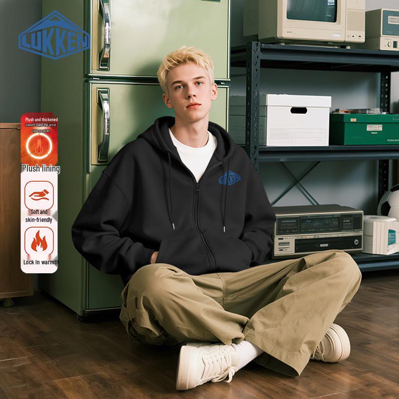 

LUKKEN Men s Heavyweight Fleece Lined Zip Hoodie 3XL