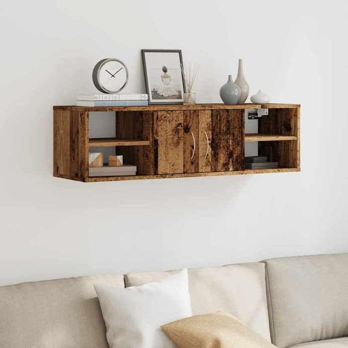 VidaXL Armoire murale vieux bois 102x30x29 cm bois d'ingénierie, armoire, armoire d'affichage, armoire de rangement avec 856488