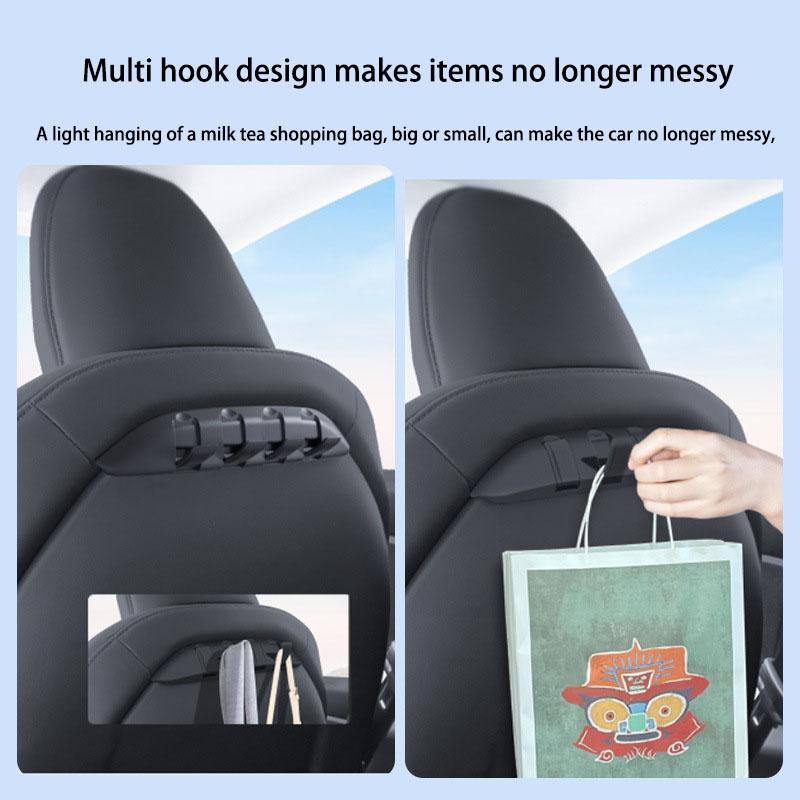 For Tesla Model 3 Y Car Seat Hidden Hooks Purse Bag Hanger Back Seater Headrest Bracket Hanger Car Accessories