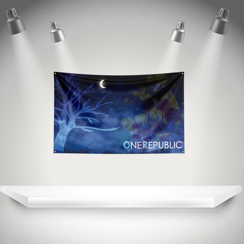 O-OneRepublic Flag Rock Music Band Banner HD Printing Tapestry Exhibition Music Band Fans Garage Decor
