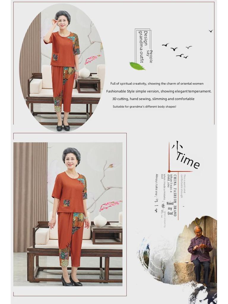 Sommeranzug im Retro-Western-Stil: Locker sitzender Zweiteiler für modebewusste Omas