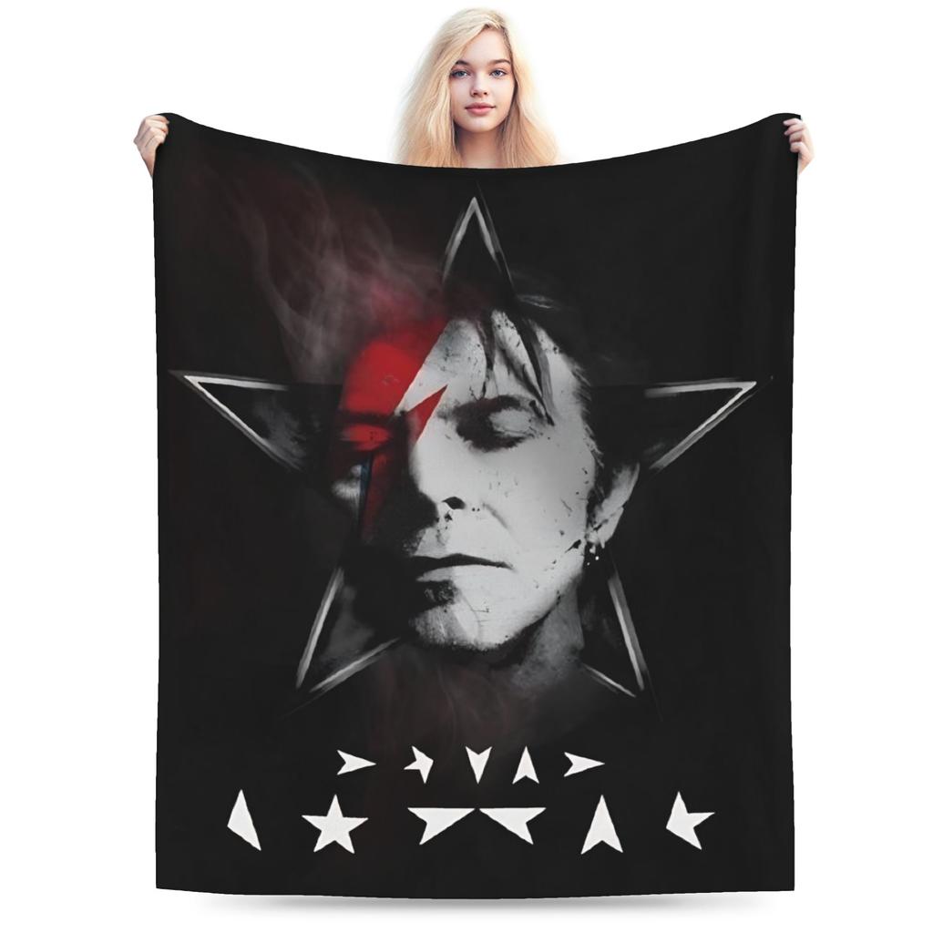 Davids Bowied Plush Blankets Children Flannel Throw Blanket For Outdoor Warm Soft Design Quality Bedspread Gift Idea