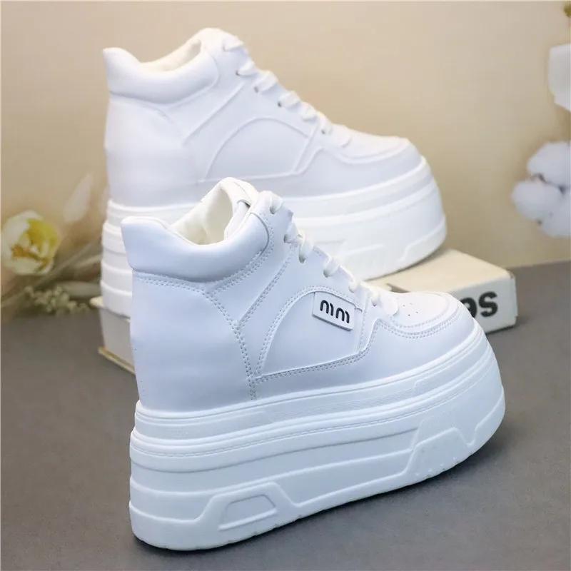 Fashion 12CM Genuine Leather Women Breathable Platform Hidden Heels Shoes Genuine Leather Chimney Fashion Spring ZIP Ankle Booties