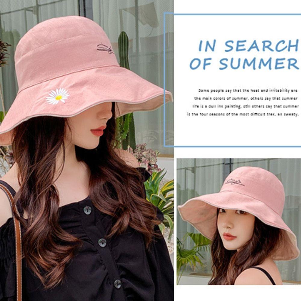 Cotton Fisherman Hat Reversible Beach Sun Cap Portable Panama Hat Summer