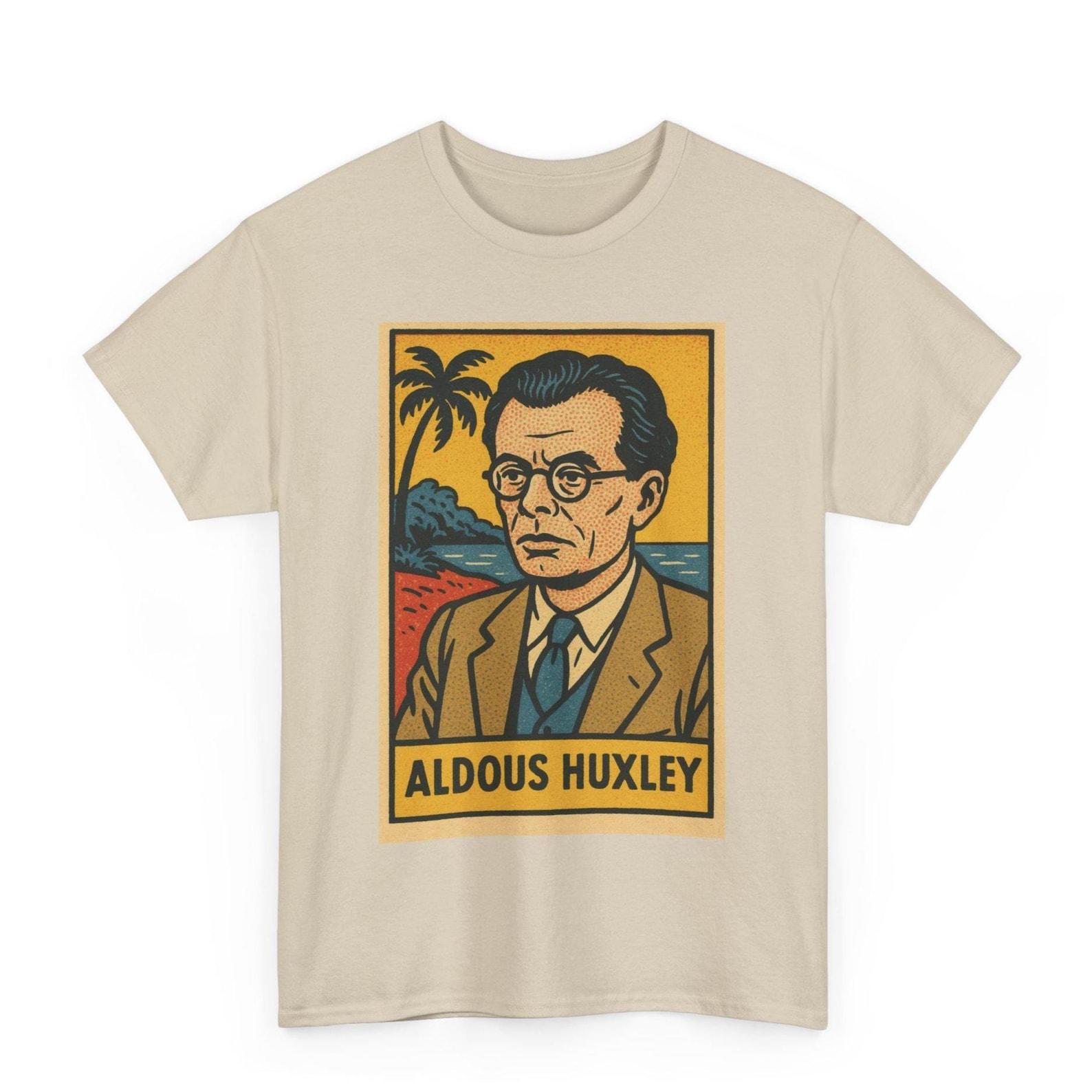 Aldous Huxley T-Shirt: Retro Comic Book Style Tee for Book Lovers M