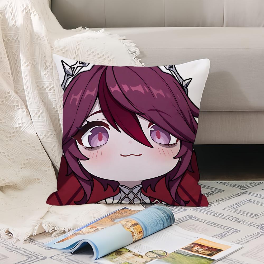 Cartoon cute  Genshin  Pillow Case Office Cushions Suitable For Sofa Car Bedroom Decorative Cushion Cover