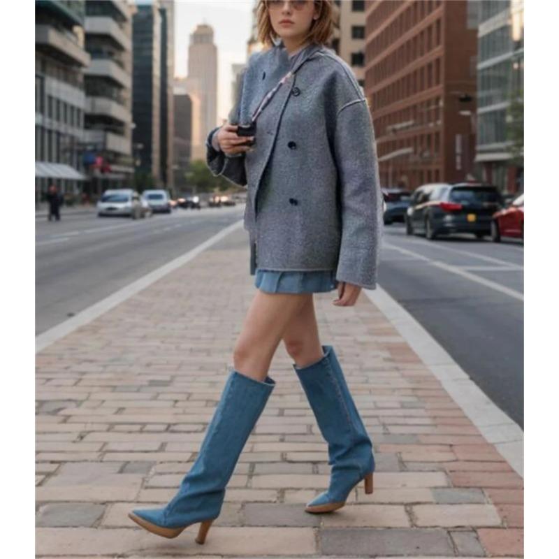 Vintage Fashion Coat for Women Stand Collar Double Breasted Jacket Streetwear Office Lady Autumn Winter Outfit Coats