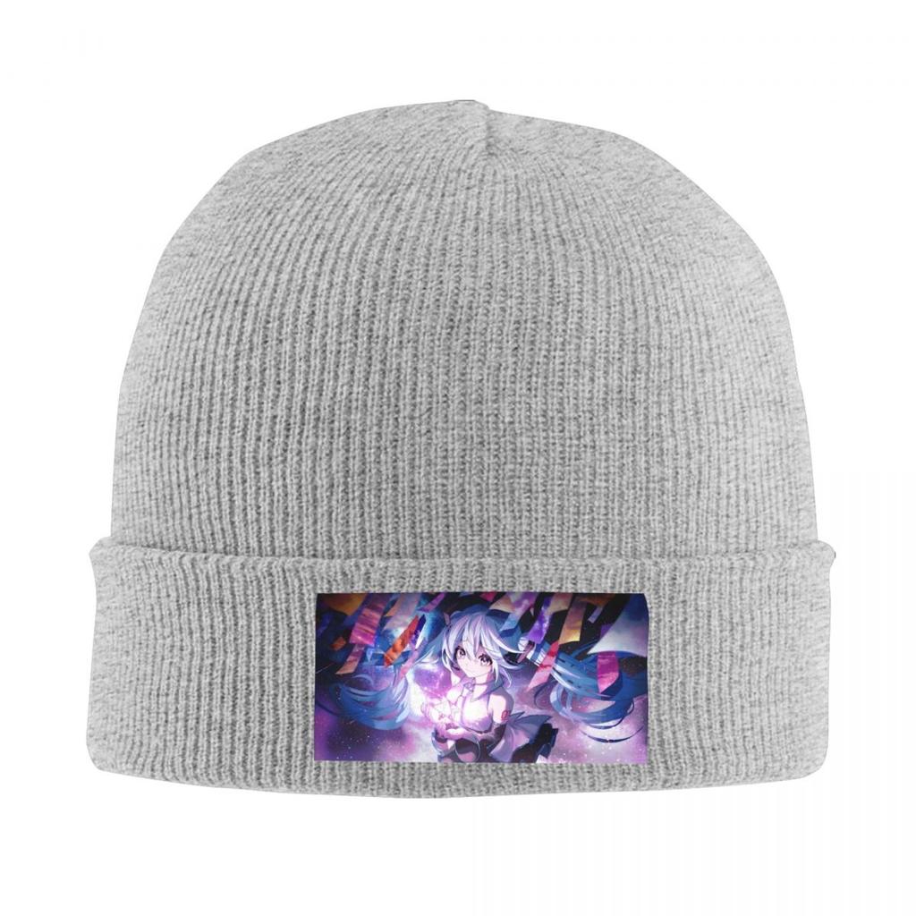 Custom Hatsunes Miku Comic Skullies Beanies Caps Streetwear Winter Warm Women Unisex Knitting Hats Unisex Adult Anime Bonnet Hats