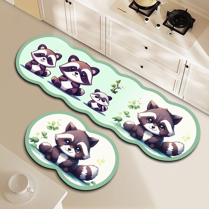 Diatom Mud Bathroom Non-slip Floor Mat Cartoon Cute Door Mat Bathroom Quick-drying Water-absorbing Mat Kitchen Oil-absorbing Mat