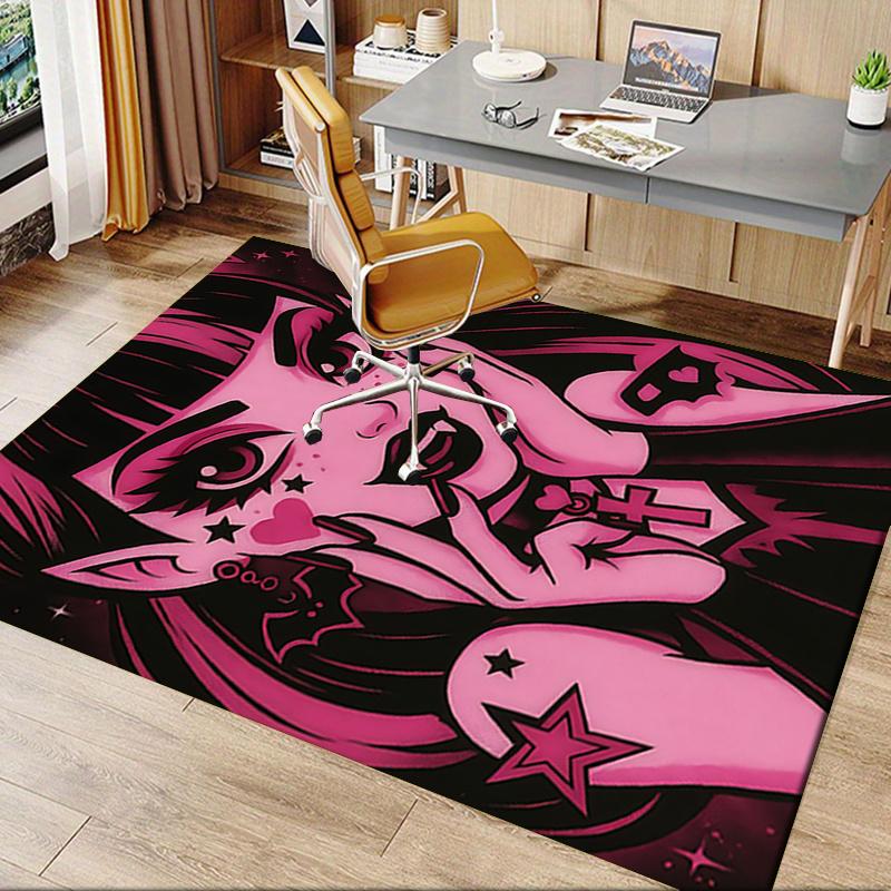 Vampir Gothic Vampir Bürostuhlmatte Gothic Wohnkultur, Sofateppich, Büroteppich Geschenk für Frauen, Geeignet für Schlafzimmer, Wohnzimmer