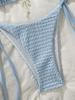 2025 Europäischer & Amerikanischer Damen Sexy Rückenfreier Träger Bikini in Unifarbe