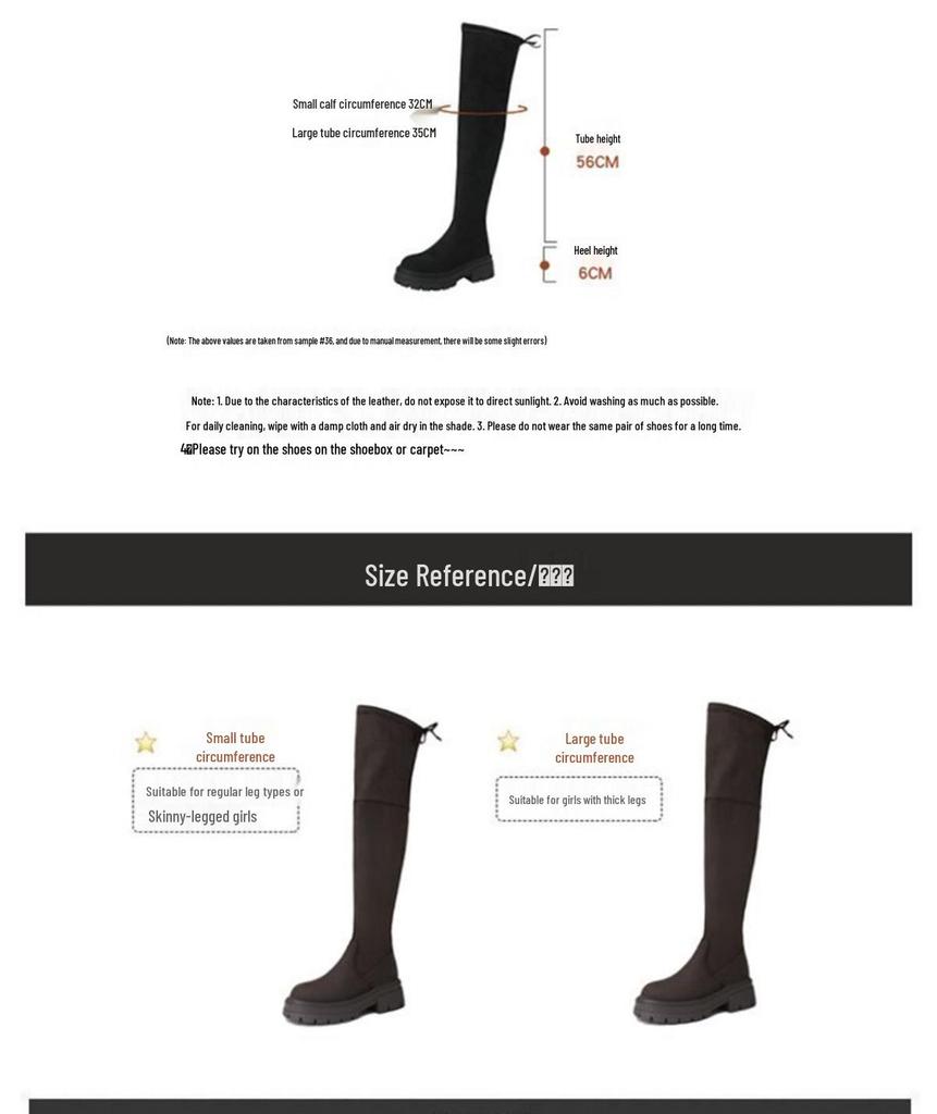 Damskie europejskie i amerykańskie wysokie kozaki za kolano na grubej podeszwie wyszczuplające nogi