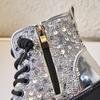 Children Short Boots For Girls Autumn Winter Sequins Glitter Korean Style Soft Bottom Comfortable Casual Versatile Leather Shoe