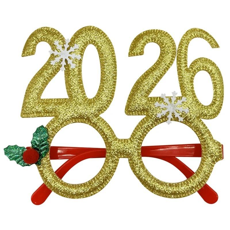 Numero 2026 Occhiali di Natale Festa di Natale Divertenti Oggetti di Scena per Photobooth Montatura Occhiali Regalo di Capodanno per Bambini Articoli per la Casa
