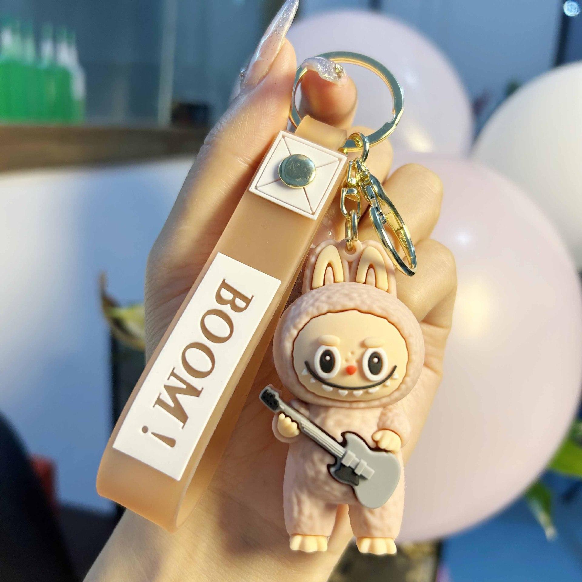Cute Guitar Labu Little Sheep Keychain Doll Bag Pendant Car Keychain Gift