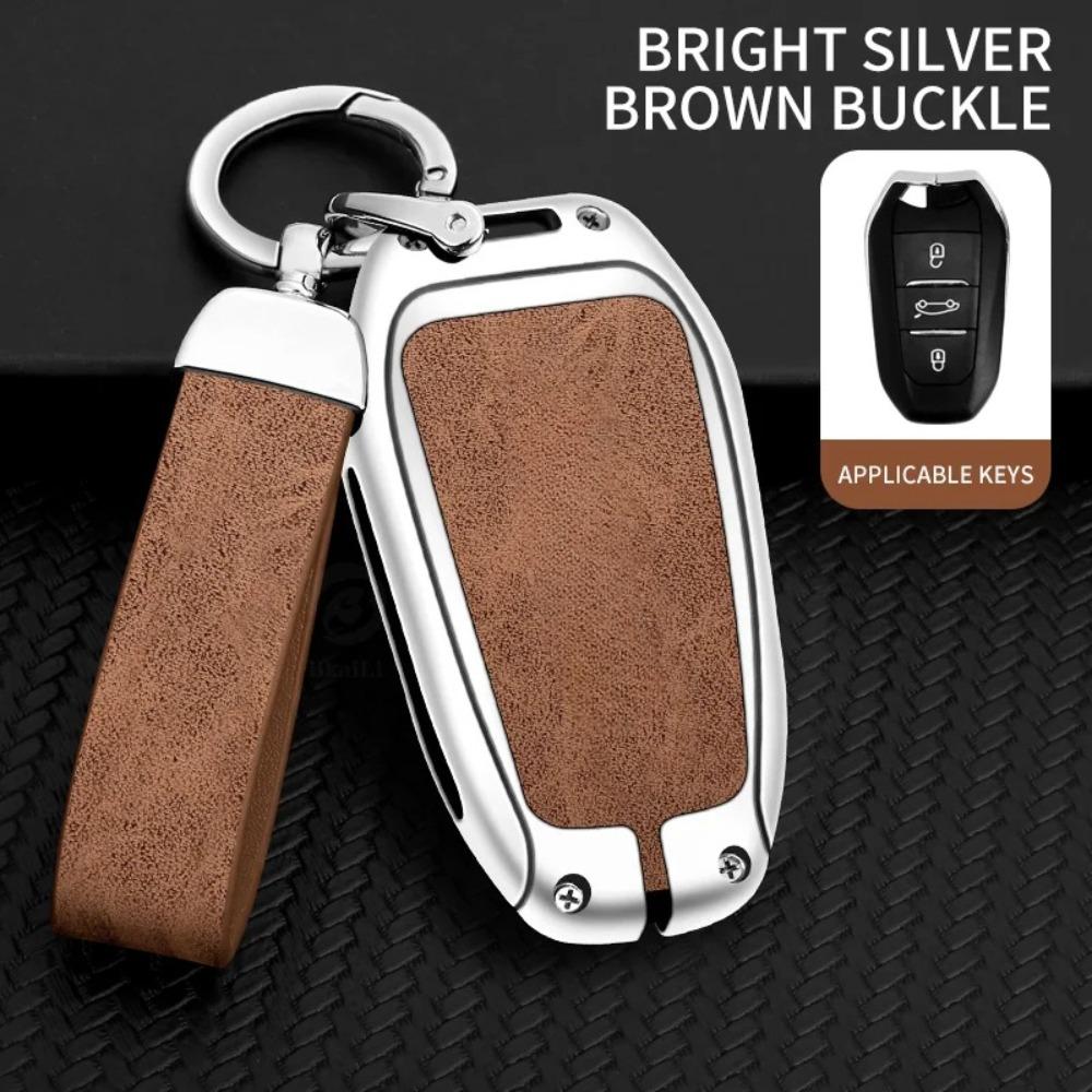 Car Zinc Alloy Key Case Bag for Peugeot GTLine 207 307 407 208 308 408 508 2008 3008 4008 5008 RCZ Car Key Chain Metal Key Shell