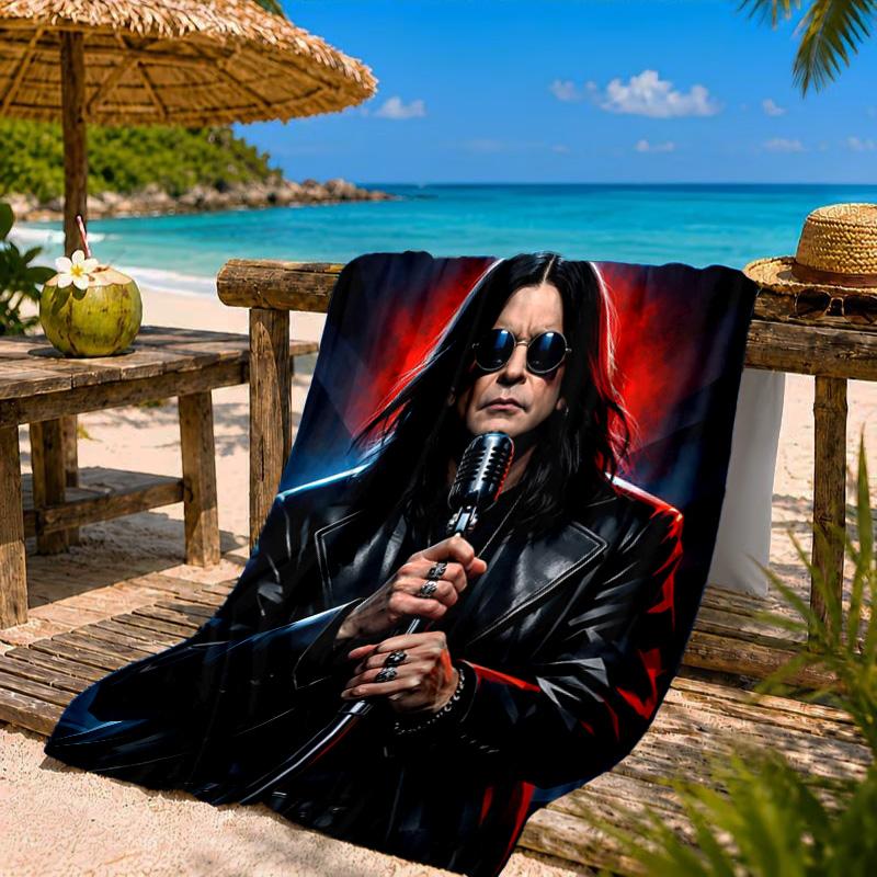 Ozzy Metal Legende Strandtuch Mikrofaser Strandtuch, Leicht und Schnelltrocknend, für Sommerreisen, Schwimmbad-Fan Geburtstagsgeschenk