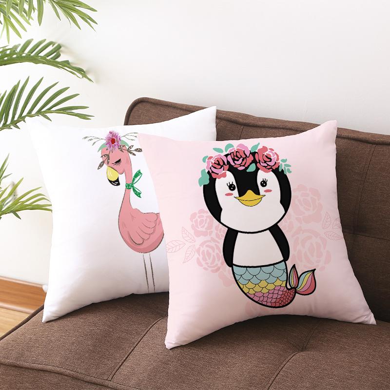 Internet Celebrity Cute Animal Pillow Cover Living Room Sofa Cushion Cover Bedside Pillow Cover