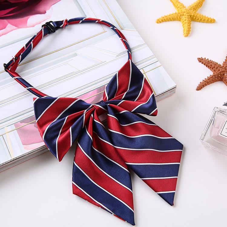 Professional Blended Fabric Neck Flower With Striped Pattern For Office Uniforms And Hospitality