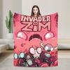 Invader Zim Movie Blanket Soft Warm Street Trend Plush Throw Blanket For Couch Chair Sofa Bed Travel Flannel Bedspread Bed Cover