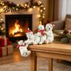 Nordic Style Hanging Decor Resin Polar Bear Ornament, White Figurine with Hat And Scarf for Seasonal Home Interior Accents Christmas Holiday