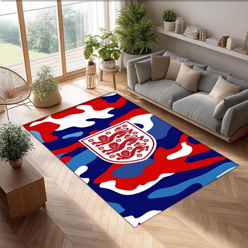 England National Football Team Theme Rug Soft Crystal Velvet Area Rug Non-Slip Floor Carpet for Living Room Bedroom Nursery
