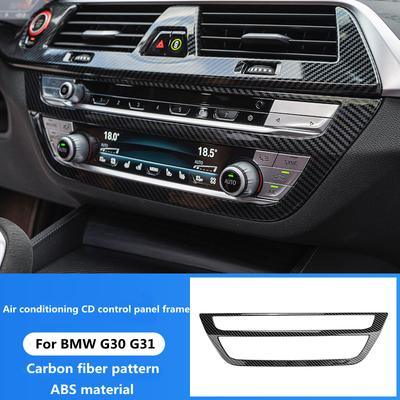 Car Styling Air Conditioning CD Control Panel Cover Sticker Interior for BMW 5 Series G30 G31 Carbon Fiber Pattern